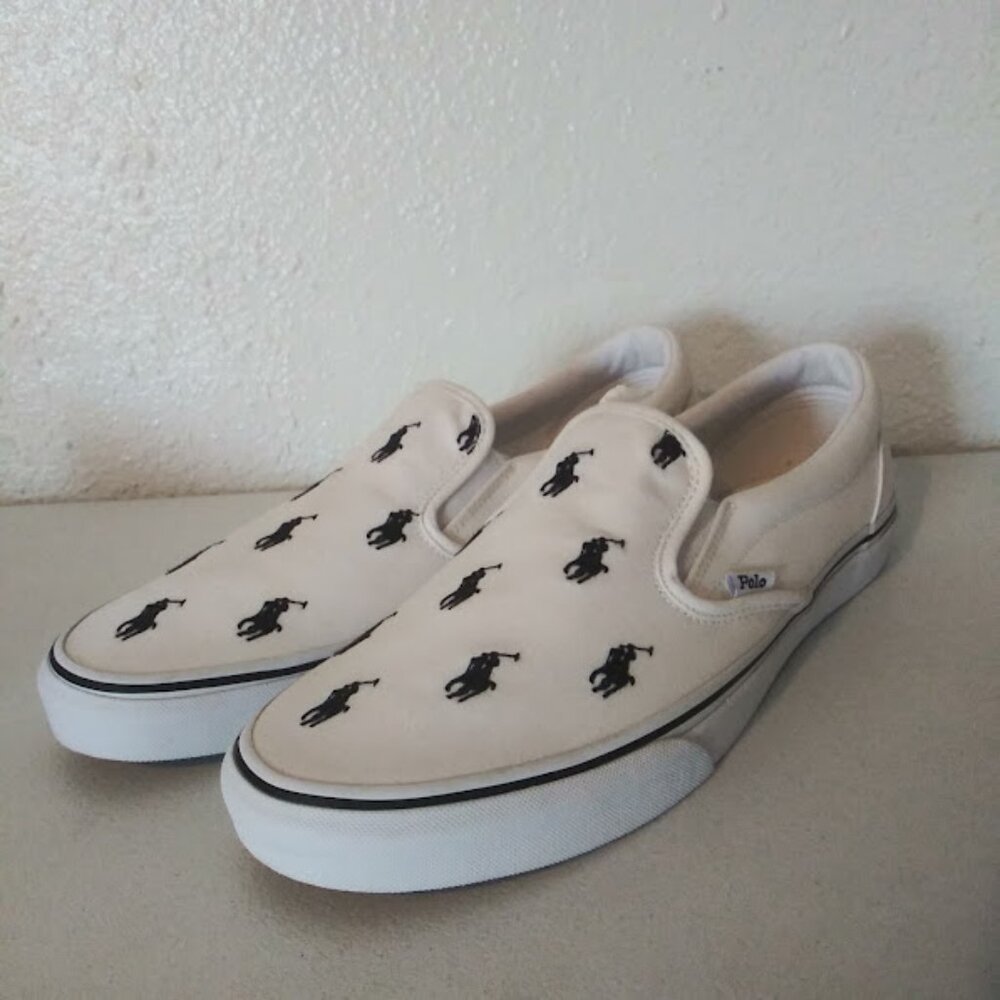 Polo Ralph Lauren men's size 13 keaton-slip on white shoes
